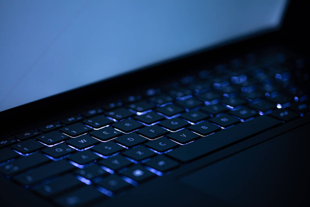 close up of laptop keyboard with white background - Photo, image