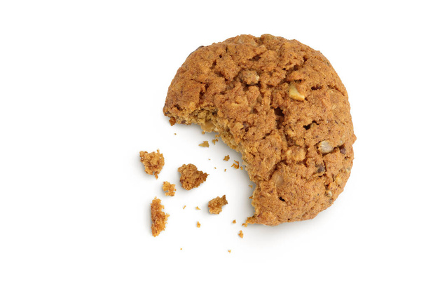 oatmeal cookies with flax, pumpkin and sunflower seeds with clipping path and full depth of field. Top view. Flat lay - Foto, afbeelding