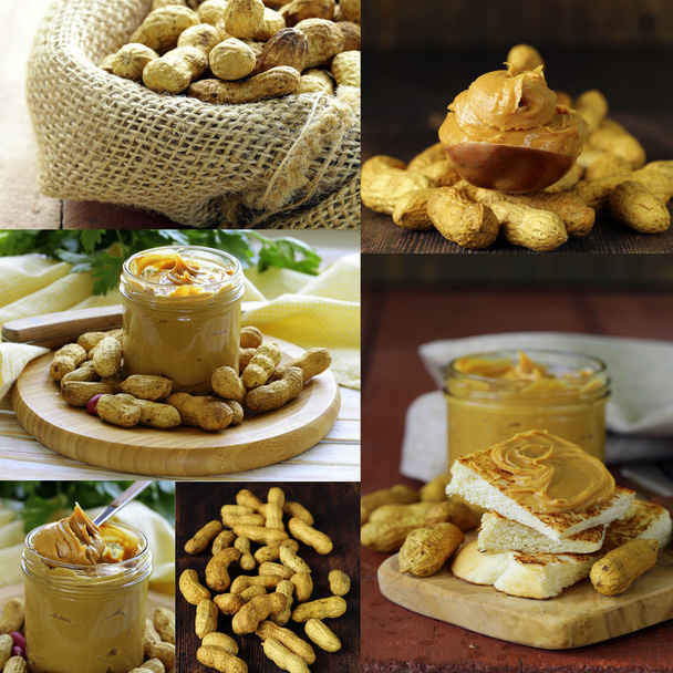 Вставте горіхи та арахісове масло в горщик, ложку
 - Фото, зображення