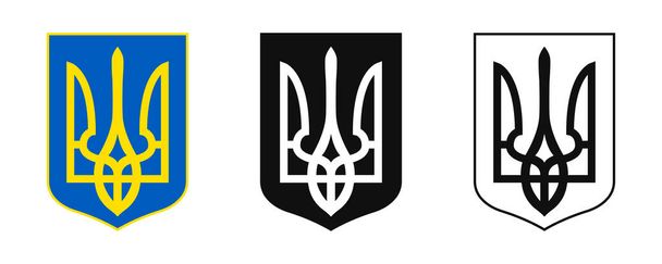 Emblem der Ukraine. Dreizack. Bausatz. Nationales Symbol der Ukraine. Vektor - Vektor, Bild