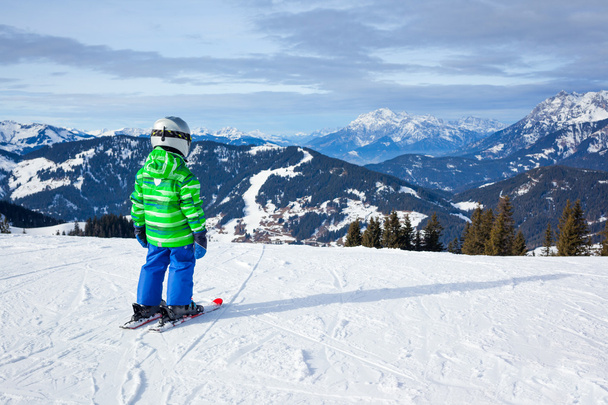 Boy has a fun on ski - Фото, зображення