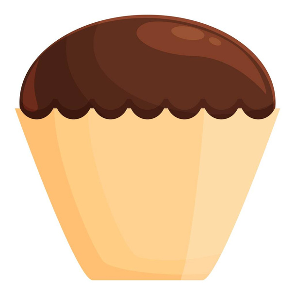 Cocoa cupcake icon cartoon vector. Candy chocolate - Vector, Image