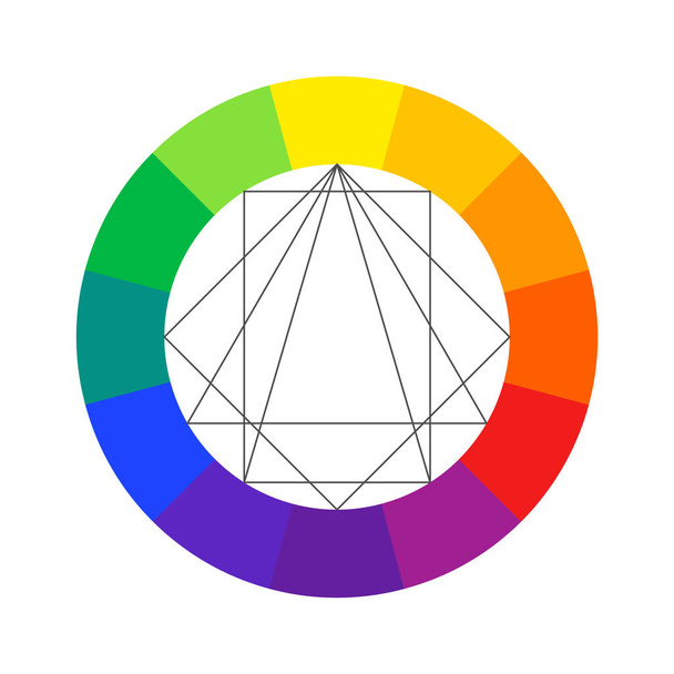 Kleur wiel gids met twaalf kleuren vector illustratie - Vector, afbeelding