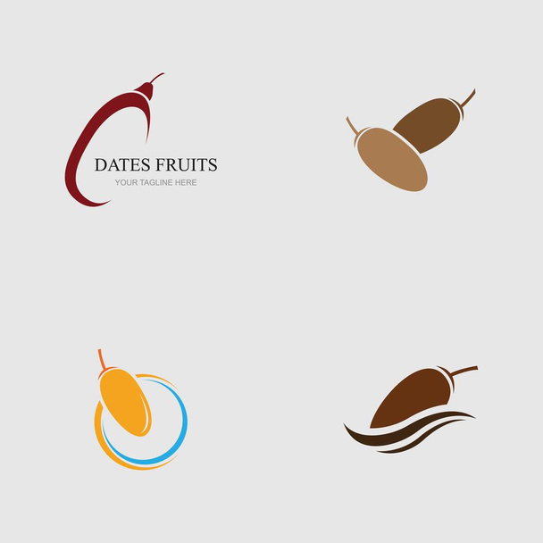 vector illustratie van Dates Fruit set logo ontwerp  - Vector, afbeelding