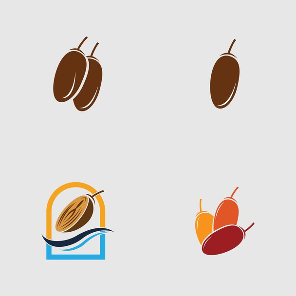 vektor illusztrációja dátumok Gyümölcsök beállított logó tervezés  - Vektor, kép