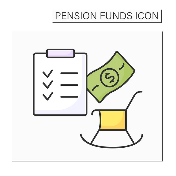 Plan de pensiones icono de color - Vector, imagen
