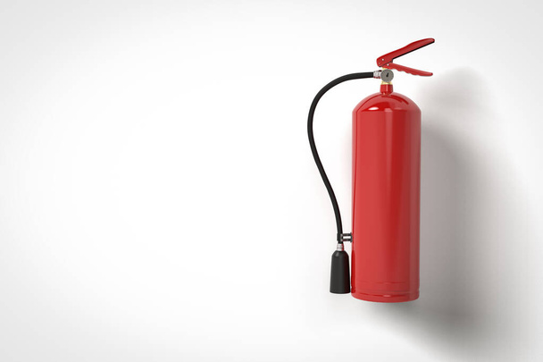 3d rendering fire extinguisher hanging on wall with empty space - Фото, изображение