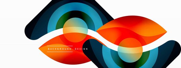 Creative geometric wallpaper. Minimal abstract background. Circle wave and round shapes composition vector illustration for wallpaper banner background or landing page - Vector, Image