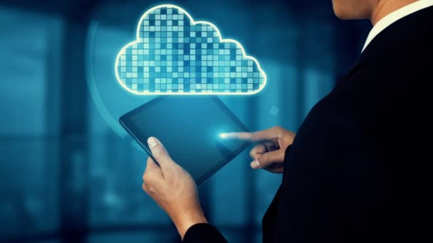 Cloud computing technologie en online data-opslag voor slimme zakelijke netwerk - Video
