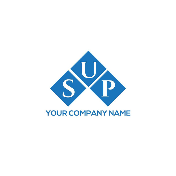 Σχεδιασμός λογότυπου SUP letter σε λευκό φόντο. SUP δημιουργικά αρχικά γράμμα λογότυπο έννοια. Σχεδιασμός επιστολών SUP. - Διάνυσμα, εικόνα