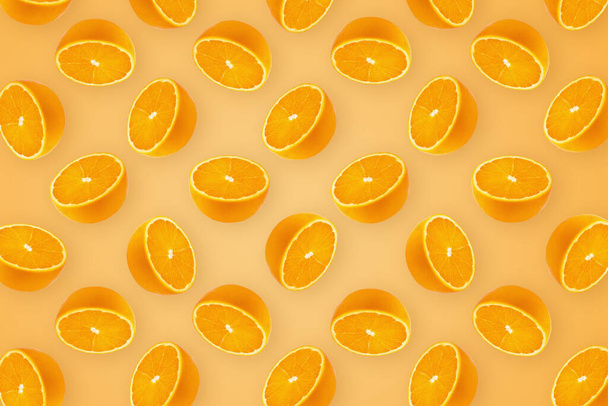 Appelsiinit Hedelmät ja appelsiinit viipaleet Terveellistä ruokaa oranssi tapetti tausta - Valokuva, kuva