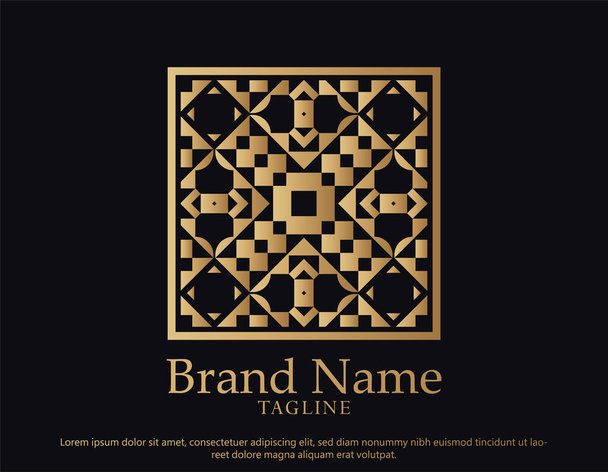 luxe ornement style ligne art logo - Vecteur, image