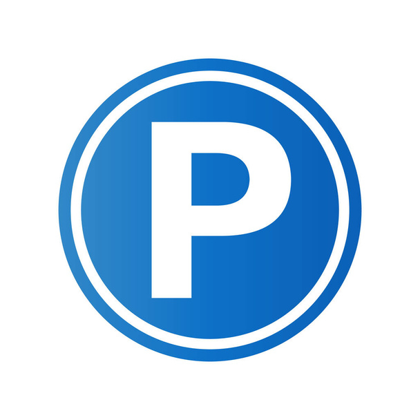 Round parking sign. Motor pool. Editable vectors. - Vector, Image