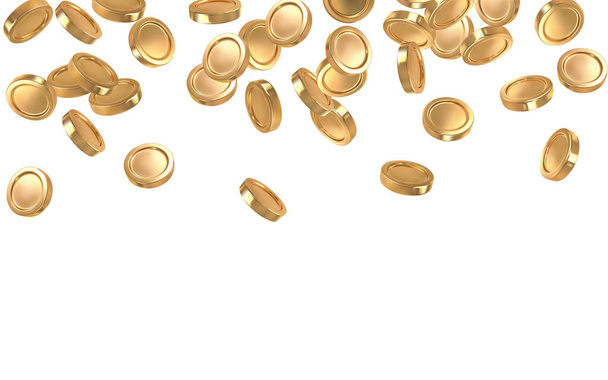 Realistic gold coins explosion isolated on transparent background. Vector illustration. - Vektor, kép
