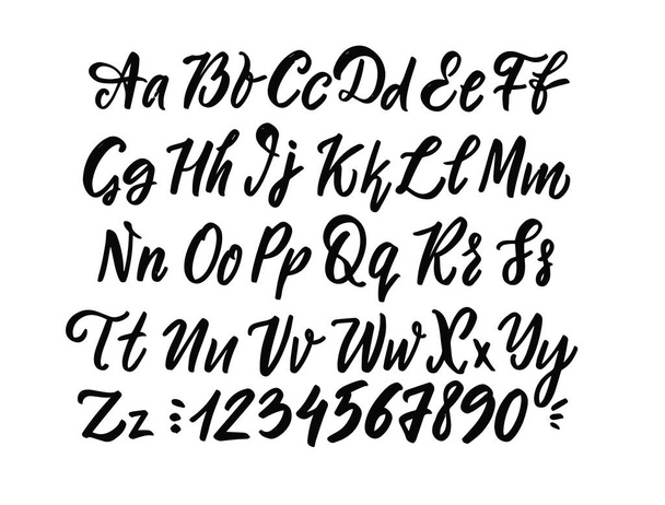 Alphabet calligraphy design elements set. Text signs vintage style. - Vector, Image