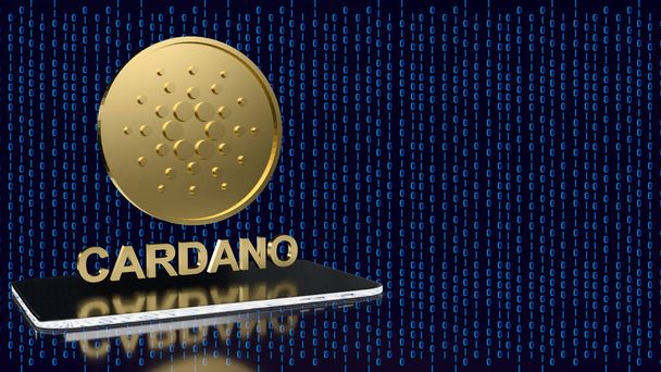 cardano или ada монеты для криптовалюты или технологии 3d рендеринга - Фото, изображение
