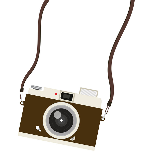 hanging camera  on a white background - Vector, Imagen
