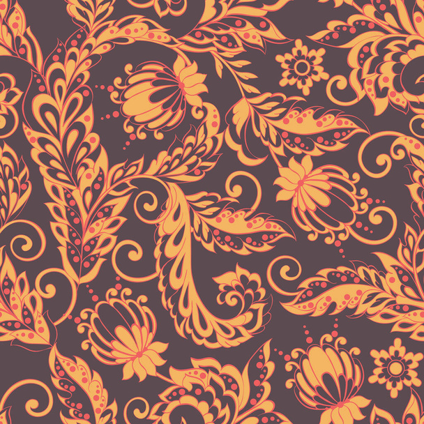 Adorno floral étnico en estilo batik - Vector, imagen