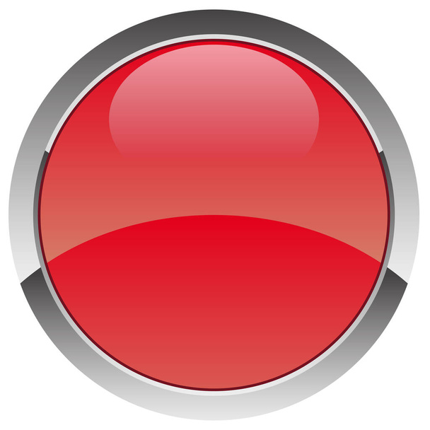 Button 3D - red with white background - Vector, Image