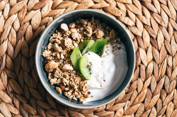 Homemade granola and yogurt - Photo, image