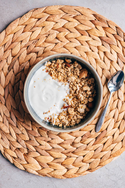 Homemade granola and yogurt - Foto, Imagem