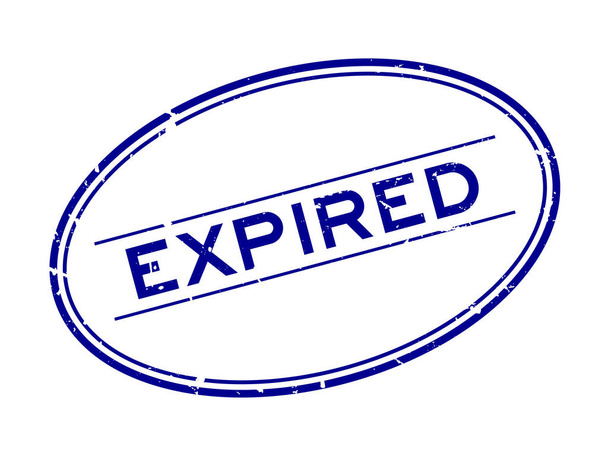 Grunge azul expirado palavra oval selo de borracha no fundo branco
 - Vetor, Imagem