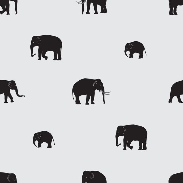vector shadow elephants seamless pattern eps10 - ベクター画像