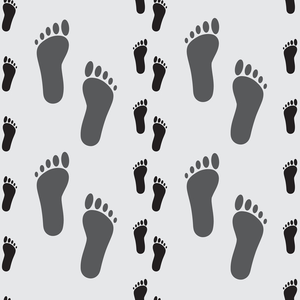 human footprints gray seamless pattern eps10 - Vector, Image