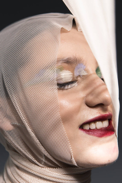 Creative beauty portrait with art makeup  - Valokuva, kuva