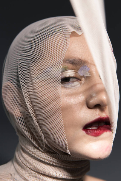 Creative beauty portrait with art makeup  - Valokuva, kuva
