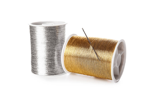 Texture Of White Thread In Spool Stock Photo, Picture and Royalty