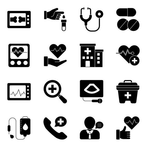 Download this medical icons set. It comes up with health care services concepts in vector icons. Grab this set and enjoy designing healthcare, hospital, and medical projects - Vettoriali, immagini