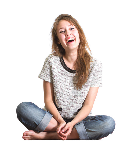 Girl fun laughting isolated - Fotografie, Obrázek