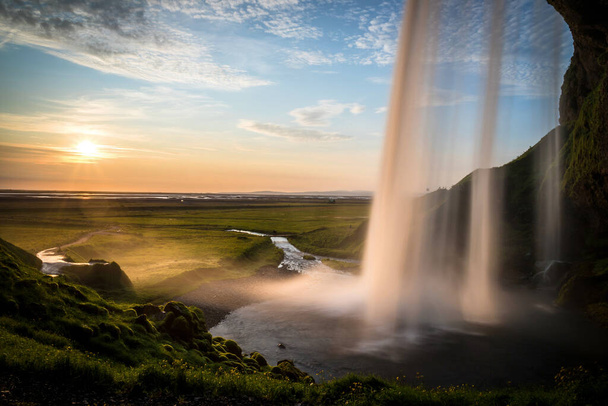 beautiful waterfall in the mountains - Zdjęcie, obraz