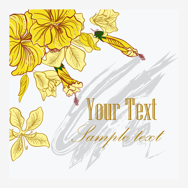 Vector Floral Invitation  Card - Vetor, Imagem