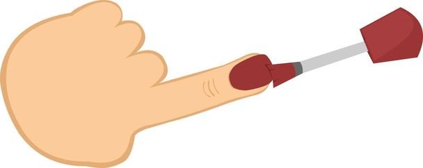 Векторна ілюстрація ручного розфарбування нігтя індексного пальця лаком для нігтів
 - Вектор, зображення