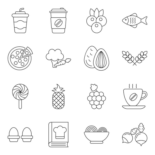 Most popular food icons. This food vector pack is offering food items in bright attractive colors. Amazing set to grab and use in related projects. - Vector, Image