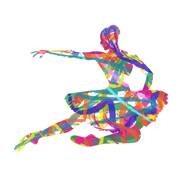 Абстрактный силуэт танцора
 - Вектор,изображение