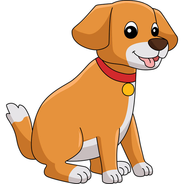 Dog Cartoon Colored Clipart Illustration - Вектор,изображение