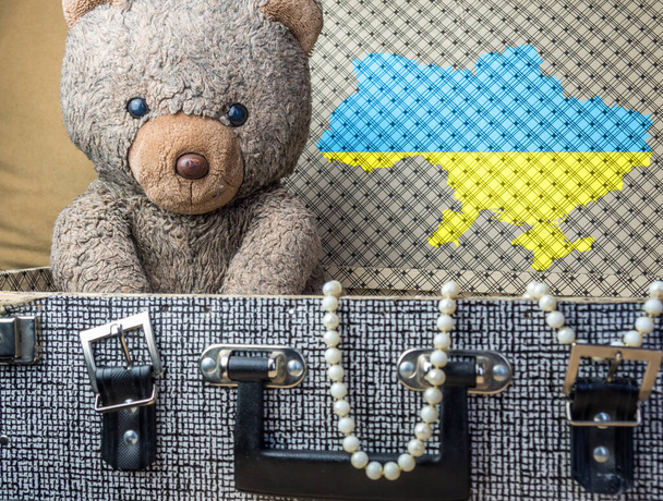 Медвежонок Тедди и карта Украины - Фото, изображение