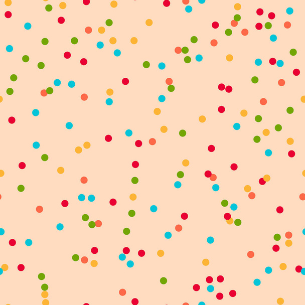 Sprinkles απρόσκοπτη μοτίβο. Πολύχρωμο ψεκάζει σε στέρεο φόντο επαναλαμβανόμενο σχεδιασμό μοτίβο. Εικονογράφηση διανύσματος - Διάνυσμα, εικόνα