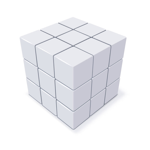3d cube illustration isolated on white background. - ベクター画像
