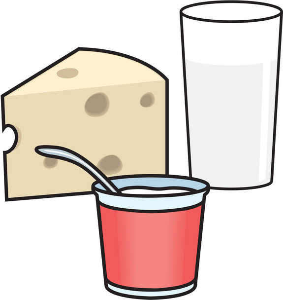 Векторная иллюстрация молочных продуктов - Вектор,изображение