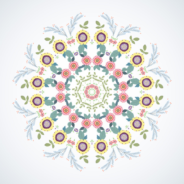 circular floral ornament. - Vector, imagen