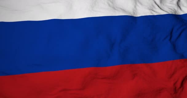 Vollbild-Nahaufnahme der schwenkenden russischen Flagge in 3D-Darstellung. - Filmmaterial, Video
