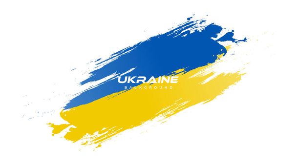 Bandera de Ucrania con cepillo Concepto. Bandera de Ucrania en estilo Grunge. Rezad por Ucrania. Pincel pintado a mano Bandera de Ucrania País - Vector, Imagen