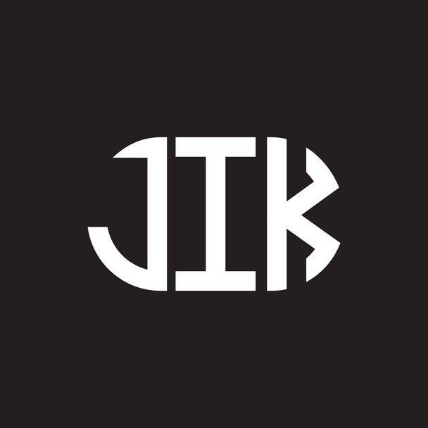 Дизайн логотипа JIK на черном фоне. Концепция логотипа с инициалами JIK. Дизайн букв JIK. - Вектор,изображение