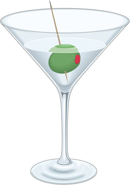 Martini Cocktail Vector Illustration - Vetor, Imagem