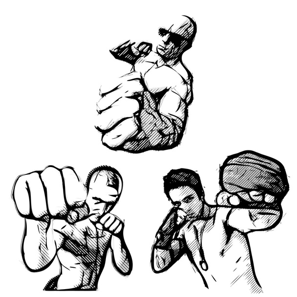 ilustraciones de luchadores
 - Vector, imagen