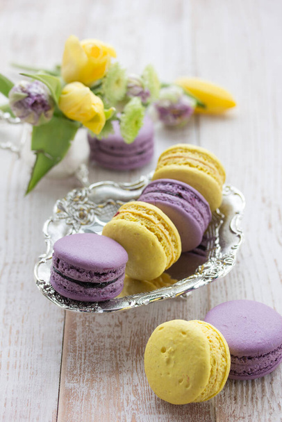 macaroons on a wooden table - Photo, Image